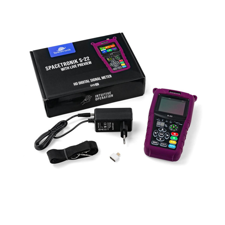 Miernik satelitarny Spacetronik S-22 DVB-S2/S2X IPTV M3U H.265