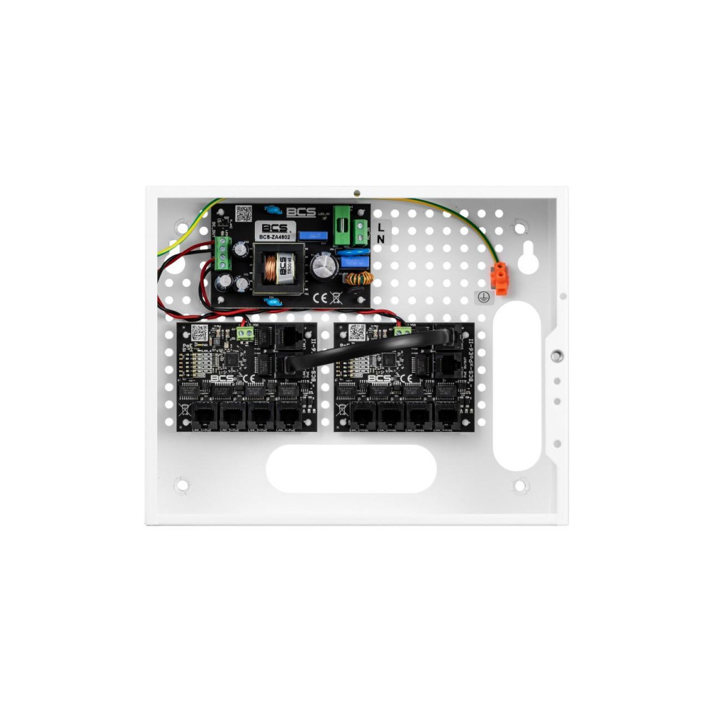 System zasilania do 9 kamer IP ze switchem PoE w obudowie wewnętrznej BCS POWER BCS-IP8/E-S