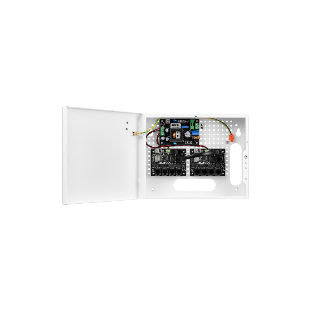 System zasilania do 9 kamer IP ze switchem PoE w obudowie wewnętrznej BCS POWER BCS-IP8/E-S