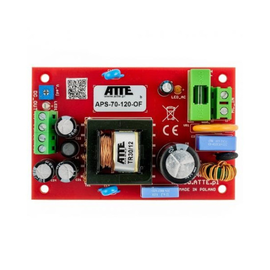 Zasilacz sieciowy SMPS 12V 6A 72W ATTE APS-70-120-OF