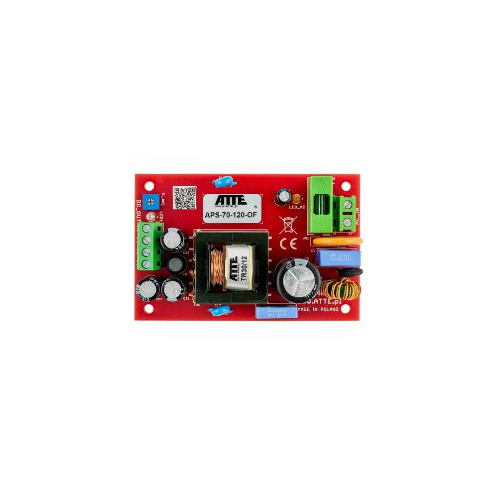 Zasilacz sieciowy SMPS 12V 6A 72W ATTE APS-70-120-OF