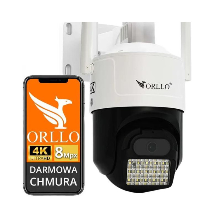 Kamera IP ORLLO Z17 Ultra 4K zewnętrzna obrotowa GSM na kartę SIM 8MPx