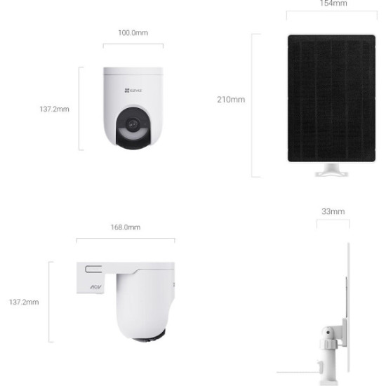 Kamera IP Ezviz HB8 Lite 4G Kit Wi-Fi 4MP z Panelem Solarnym 5W