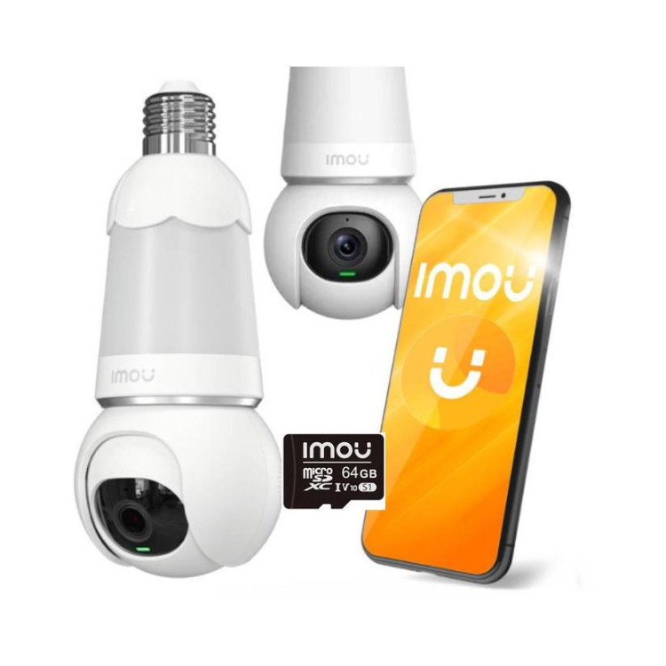 Kamera IP Imou kamera żarówka Bulb Cam 5MP IPC z kartą pamięci 64GB
