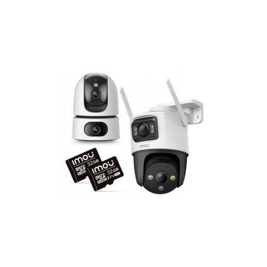 Zestaw 2 kamer IP IMOU Ranger Dual 10MP i Cruiser Dual 10MP z kartami pamięci 32GB