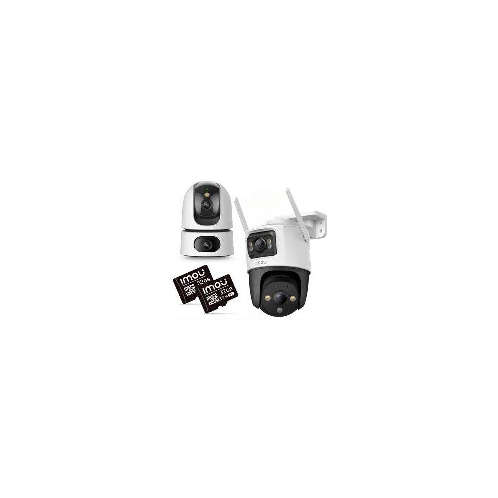 Zestaw 2 kamer IP IMOU Ranger Dual 10MP i Cruiser Dual 10MP z kartami pamięci 32GB