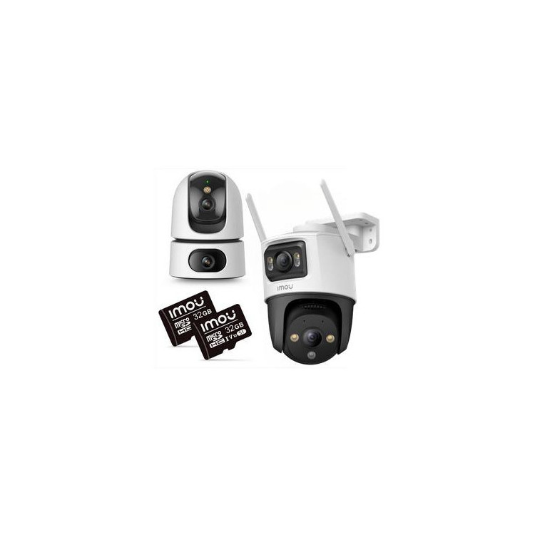 Zestaw 2 kamer IP IMOU Ranger Dual 10MP i Cruiser Dual 10MP z kartami pamięci 32GB