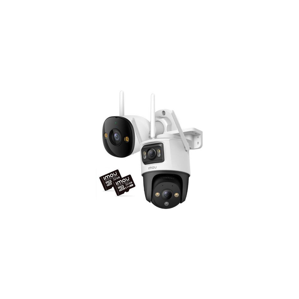 Zestaw 2 kamer IP Imou bullet 3 5MP i Cruiser Dual 10MP z kartami pamięci 32GB