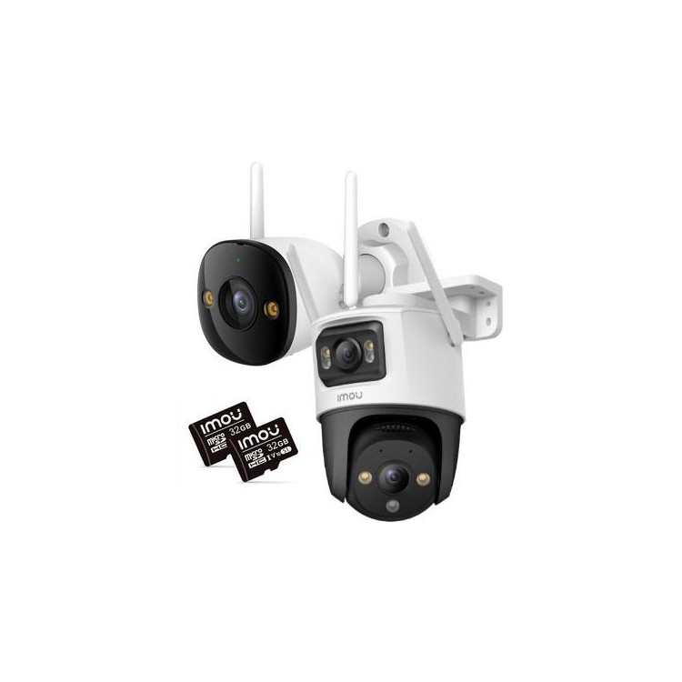 Zestaw 2 kamer IP Imou bullet 3 5MP i Cruiser Dual 10MP z kartami pamięci 32GB