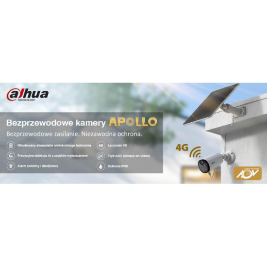 Zestaw Dahua Kamera 4G Panel KIT/BF4CA-4G-0210B-XL/M0508